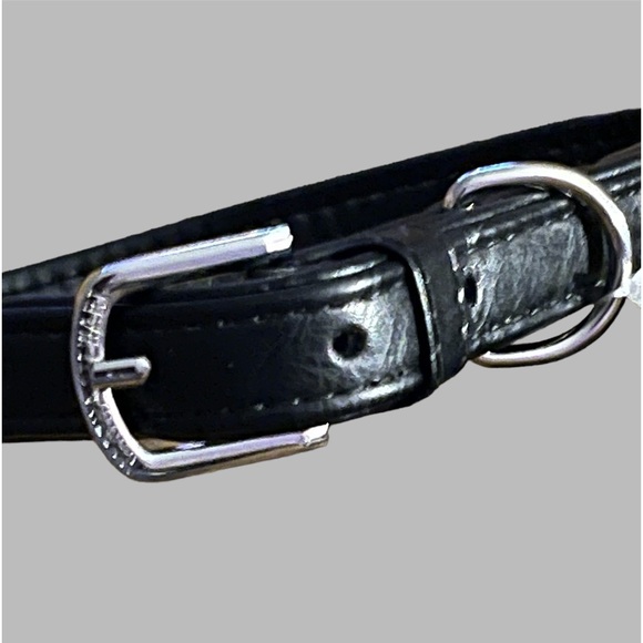 Black Martha Stewart Faux Leather Dog Collar - Picture 3 of 4